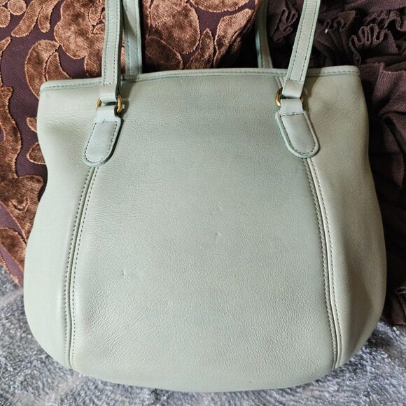 Vintage Coach Frame Pouch Shoulder Bag Purse in Seafoam Leather - Picture 2 of 8